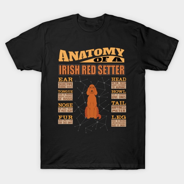 Anatomy Of A Irish Red Setter - Irish Red Setter dog T-Shirt by HarrietsDogGifts